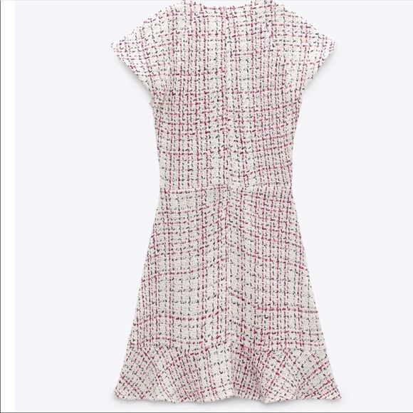 Zara textured weave dress with ruffle - Picture 6 of 7